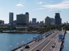 "St Pete Skyline from Pier" by EaglesFanInTampa at English Wikipedia. Licensed under CC BY-SA 3.0 via Commons - https://commons.wikimedia.org/wiki/File:St_Pete_Skyline_from_Pier.jpg#/media/File:St_Pete_Skyline_from_Pier.jpg