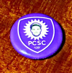 Flight 19 supporters group button distributed after Fort Lauderdale's 2-1 win over Orlando in June. 